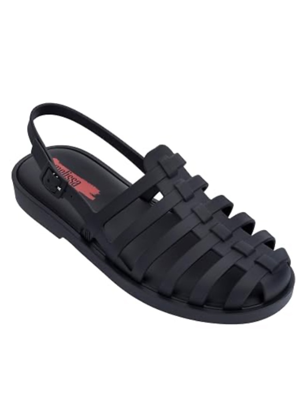 Melissa Disco fisherman jelly sandals matte black size 6